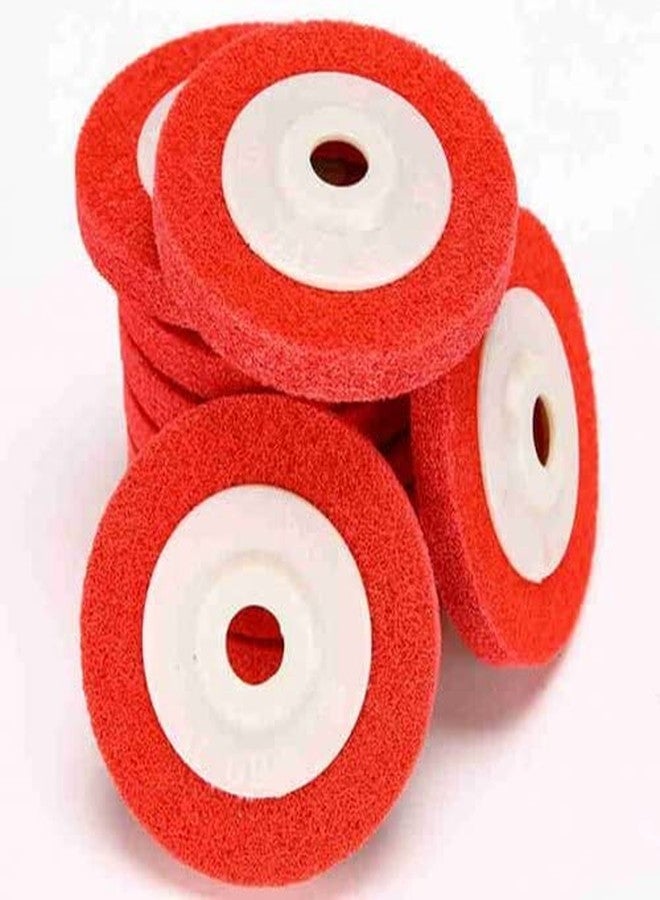 Inditrust Nylon fiber buffing disc 4 inch polishing pad abrasive, paint & rust remover sanding wheel accessories for angle grinder 115mm x 22.2mm PACK OF 5 PCS - Image 1